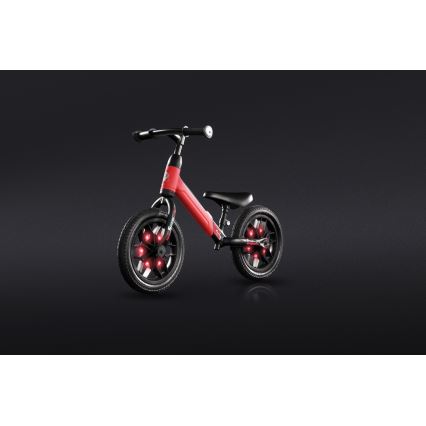 QPlay - Bicicleta de empurrar com LED iluminações sobre rodas SPARK vermelho