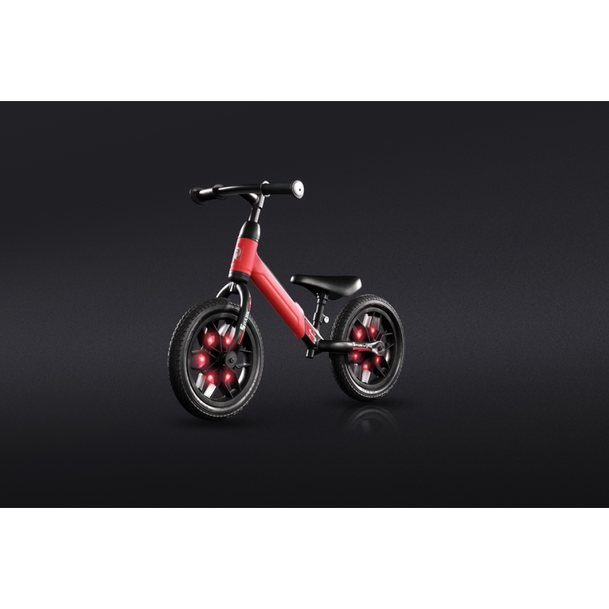 QPlay - Bicicleta de empurrar com LED iluminações sobre rodas SPARK vermelho