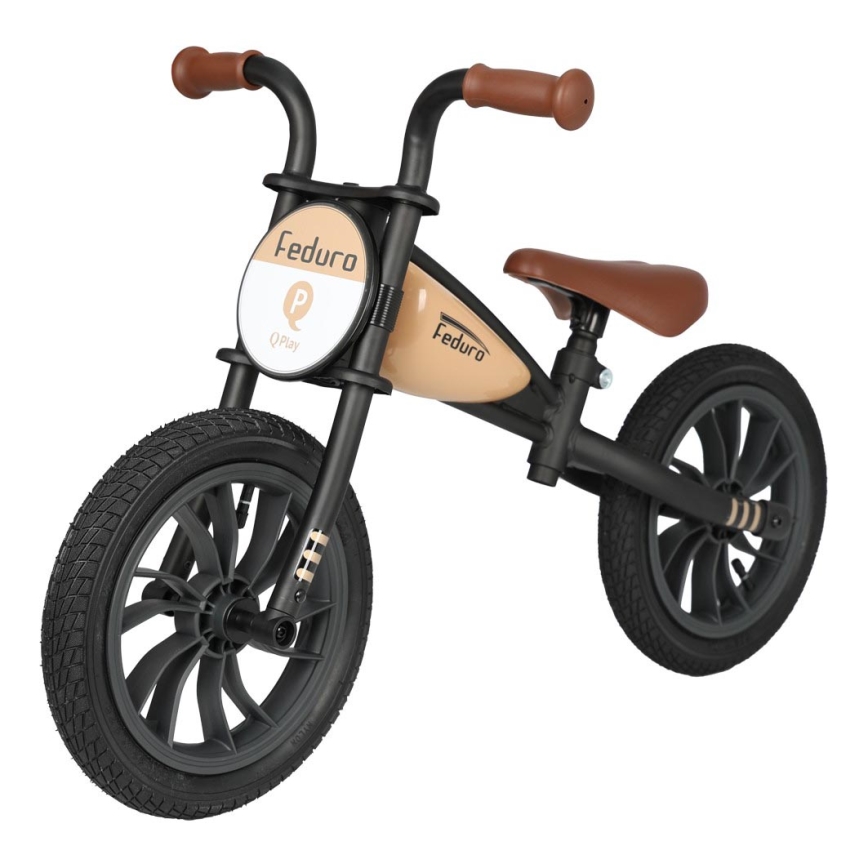 QPlay - Bicicleta de empurrar FEDURO preto/bege