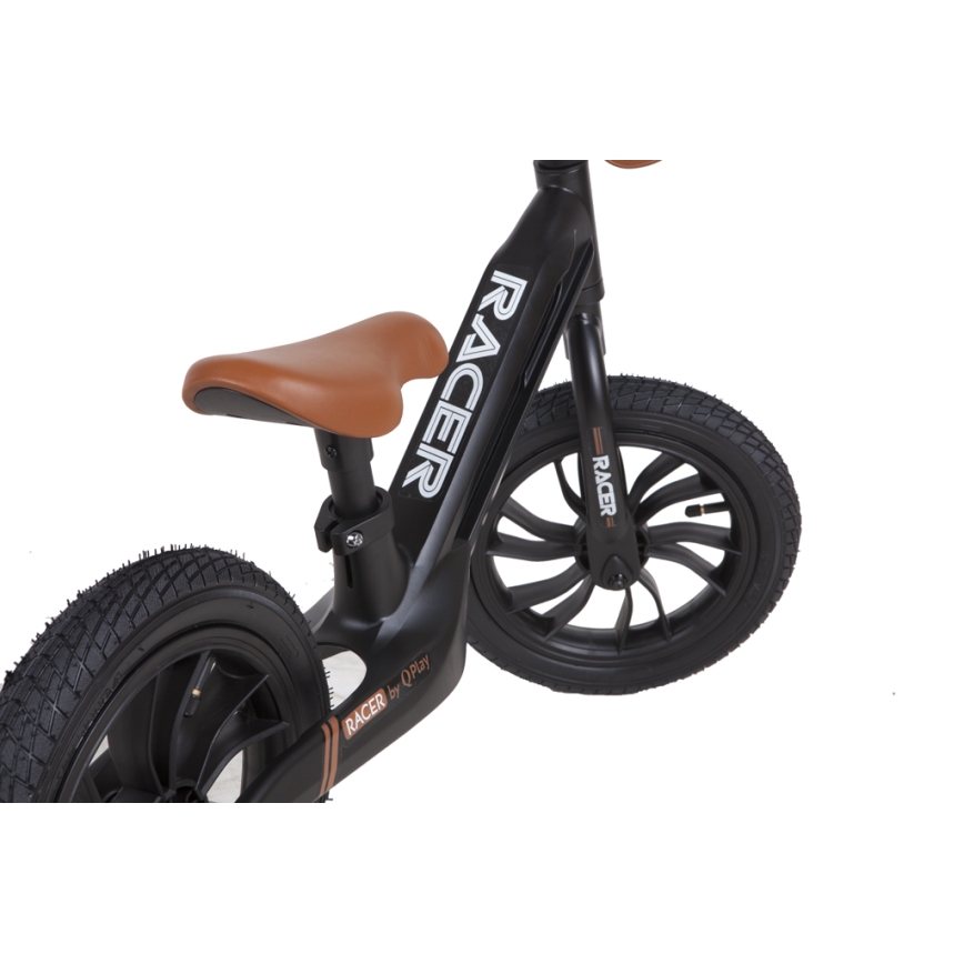 QPlay - Bicicleta de empurrar RACER AIR preto/castanho