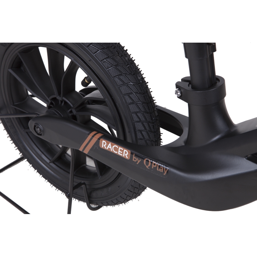QPlay - Bicicleta de empurrar RACER AIR preto/castanho