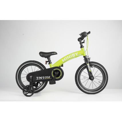 QPlay - Bicicleta para crianças 14" MINIBY 3em1 verde
