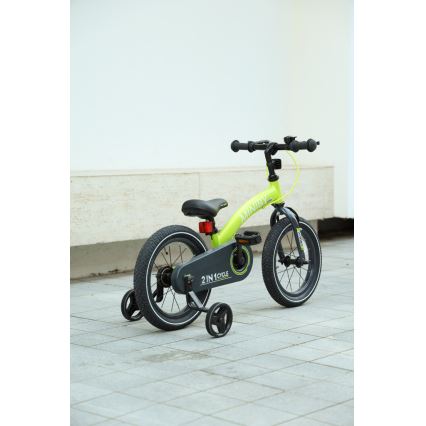 QPlay - Bicicleta para crianças 14" MINIBY 3em1 verde