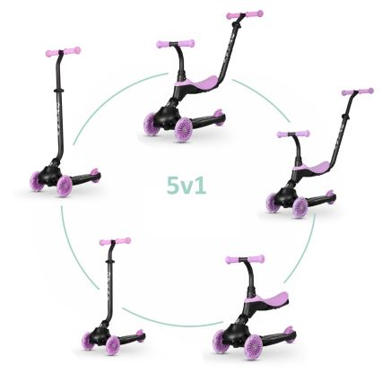 QPlay - de Criança trotinete 5em1 SEMA roxo