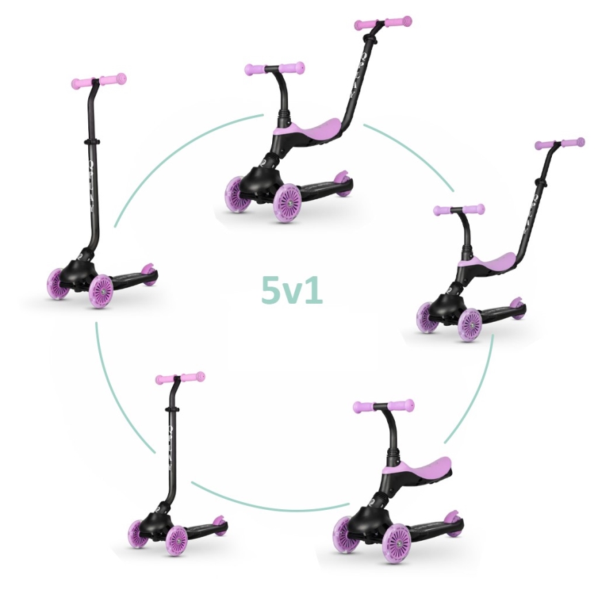 QPlay - de Criança trotinete 5em1 SEMA roxo