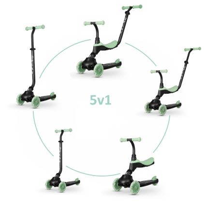 QPlay - de Criança trotinete 5em1 SEMA verde