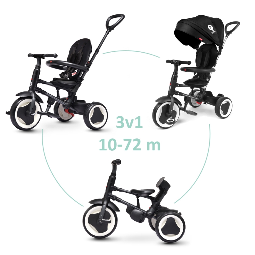 QPlay - Triciclo de criança 3em1 RITO EVA preto