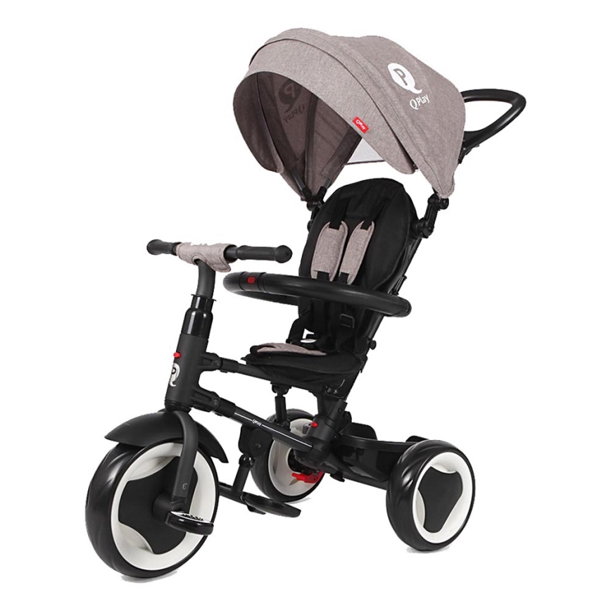 QPlay - Triciclo de criança 3em1 RITO EVO cinzento