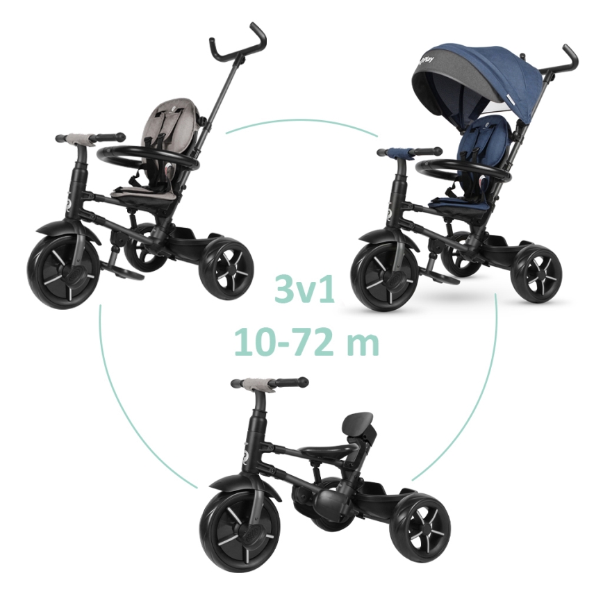 QPlay - Triciclo de criança 3em1 RITO STAR azul