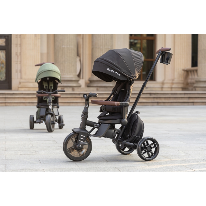 QPlay - Triciclo infantil 8 em 1 COMFO MAX cinzento