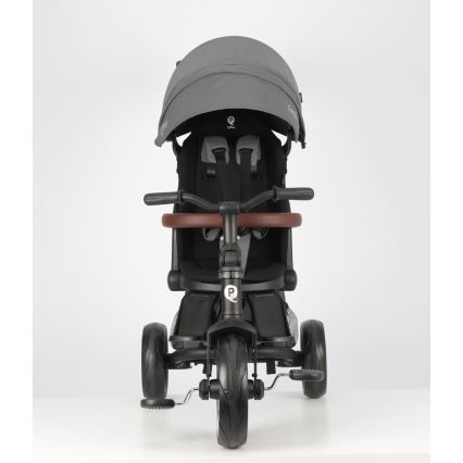 QPlay - Triciclo infantil 8 em 1 COMFO MAX cinzento