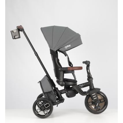 QPlay - Triciclo infantil 8 em 1 COMFO MAX cinzento