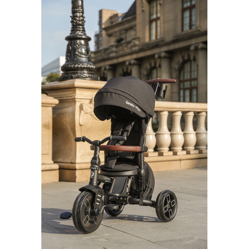 QPlay - Triciclo infantil 8 em 1 COMFO MAX preto