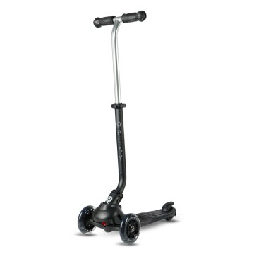 QPlay - Trotinete infantil SEMA PRO 5 em 1 com rodas LED, preta