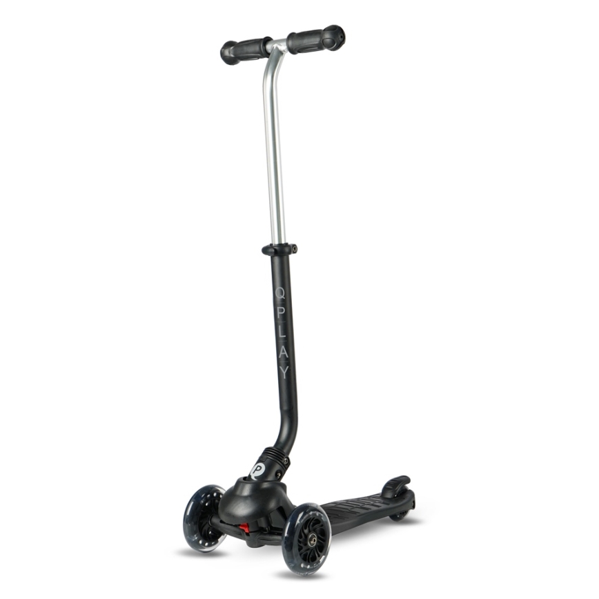 QPlay - Trotinete infantil SEMA PRO 5 em 1 com rodas LED, preta