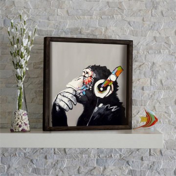 Quadro de parede 33x33 cm preto/multicolorido