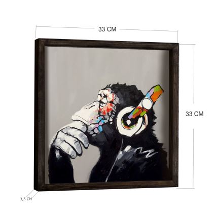 Quadro de parede 33x33 cm preto/multicolorido