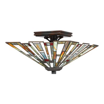 Quoizel - Candeeiro de Tecto Tiffany MAYBECK 2xE27/60W/230V