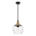 Quoizel - Candeeiro suspenso ROYER 1xE27/60W/230V diâmetro 30,2 cm transparente/preto/bege