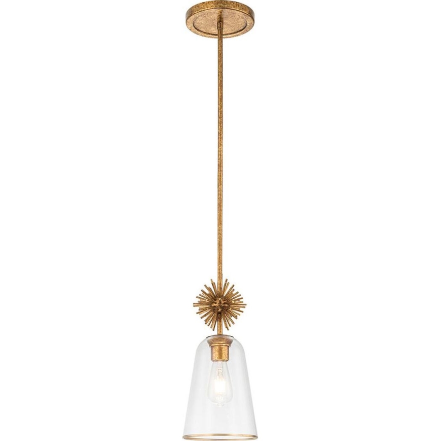 Quoizel - Candeeiro suspenso STARING 1xE27/40W/230V diâmetro 18,4 cm dourado/pátina/transparente
