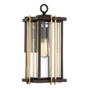 Quoizel - Iluminação de parede exterior GOLDENROD 1xE27/100W/230V IP44 preto/dourada