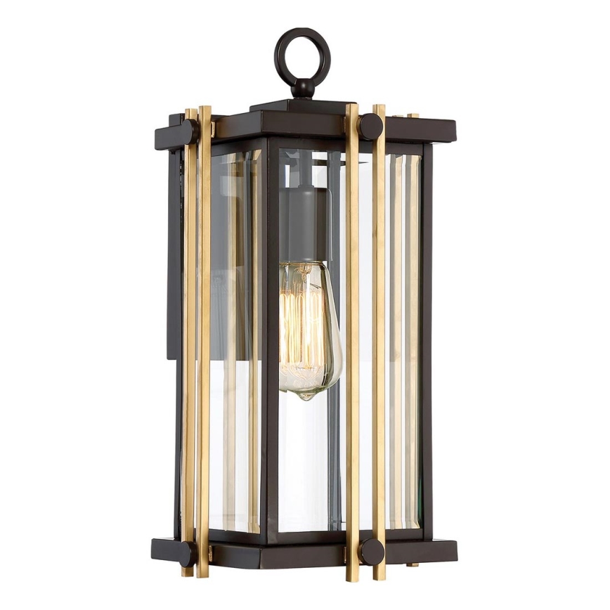Quoizel - Iluminação de parede exterior GOLDENROD 1xE27/100W/230V IP44 preto/dourada