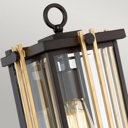Quoizel - Iluminação de parede exterior GOLDENROD 1xE27/100W/230V IP44 preto/dourada