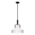 Quoizel - Lustre de haste BRECKEN 2xE27/60W/230V preto/decoração em mármore