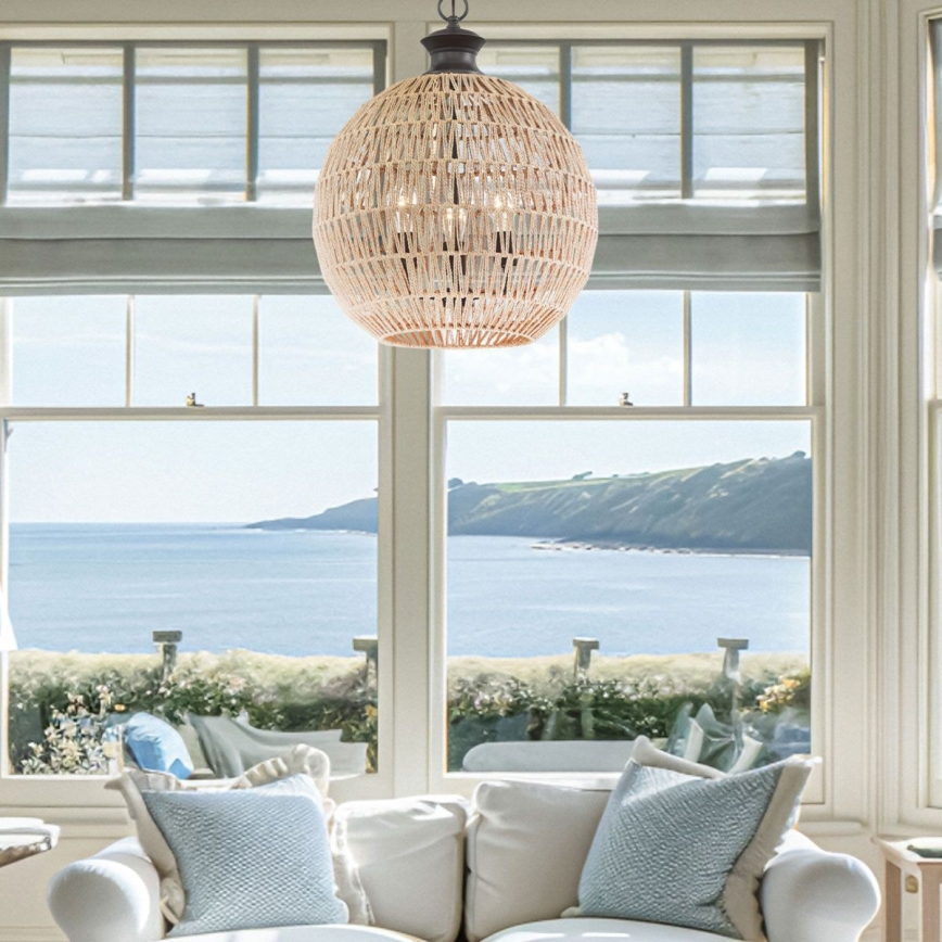 Quoizel - Lustre suspenso com corrente CASABLANCA 3xE27/60W/230V castanho