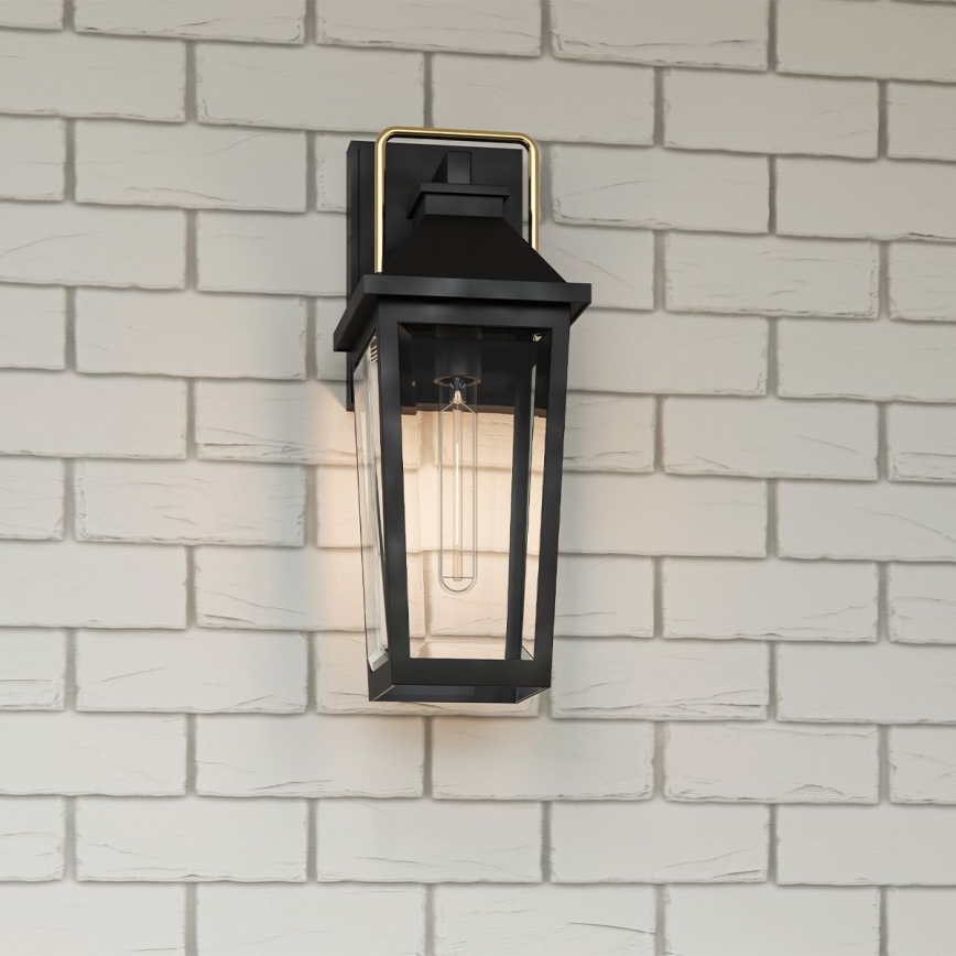 Quoizel - Aplique de parede exterior BUCKLEY M 1xE27/40W/230V IP44 preto