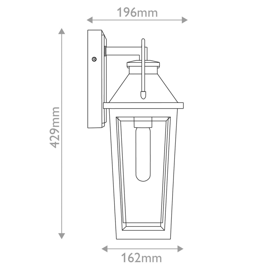 Quoizel - Iluminação de parede exterior BUCKLEY 1xE27/40W/230V IP44 preto