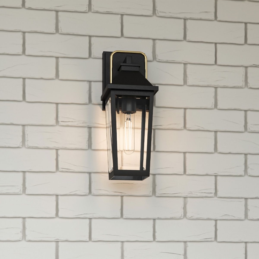 Quoizel - Iluminação de parede exterior BUCKLEY 1xE27/40W/230V IP44 preto