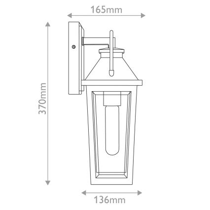 Quoizel - Iluminação de parede exterior BUCKLEY 1xE27/40W/230V IP44 preto