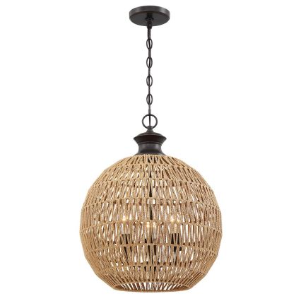 Quoizel - Lustre suspenso com corrente CASABLANCA 3xE27/60W/230V castanho
