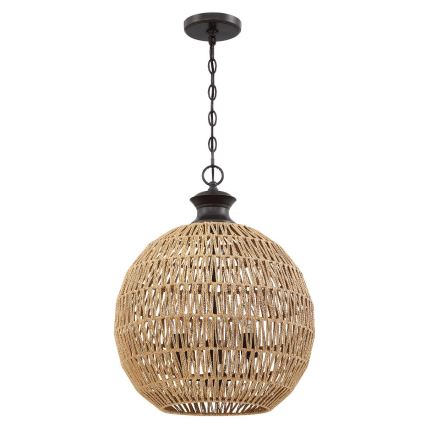 Quoizel - Lustre suspenso com corrente CASABLANCA 3xE27/60W/230V castanho
