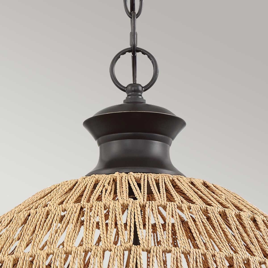 Quoizel - Lustre suspenso com corrente CASABLANCA 3xE27/60W/230V castanho