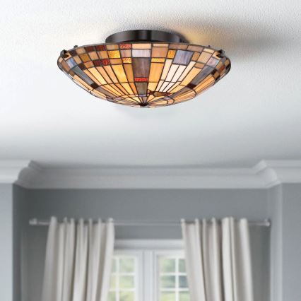 Quoizel - Iluminação de teto INGLENOOK 2xE27/60W/230V diâmetro 40,7 cm