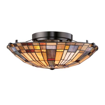 Quoizel - Candeeiro de tecto Tiffany INGLENOOK 2xE27/60W/230V Ø 40,7 cm