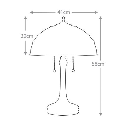 Quoizel - Candeeiro de mesa KAMI 2xE27/60W/230V