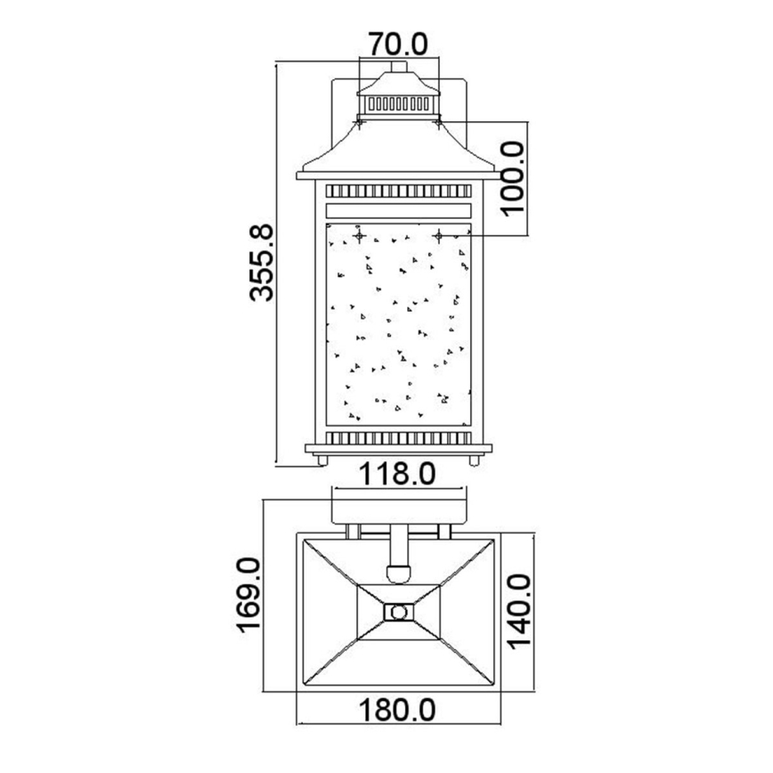 Quoizel - Iluminação de parede exterior LIVINGSTON 2xE14/40W/230V IP44