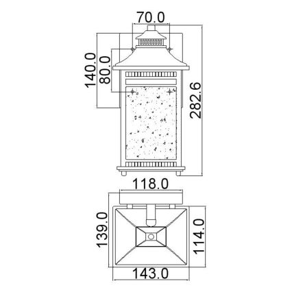 Quoizel - Iluminação de parede exterior LIVINGSTON 1xE27/60W/230V IP44