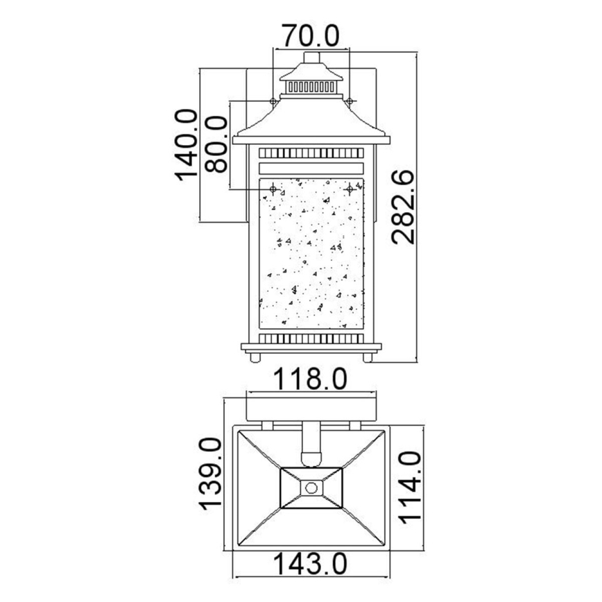 Quoizel - Iluminação de parede exterior LIVINGSTON 1xE27/60W/230V IP44