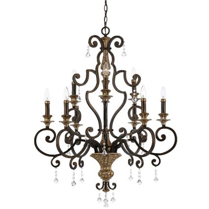 Quoizel - Candeeiro suspenso MARQUETTE 9xE14/60W/230V