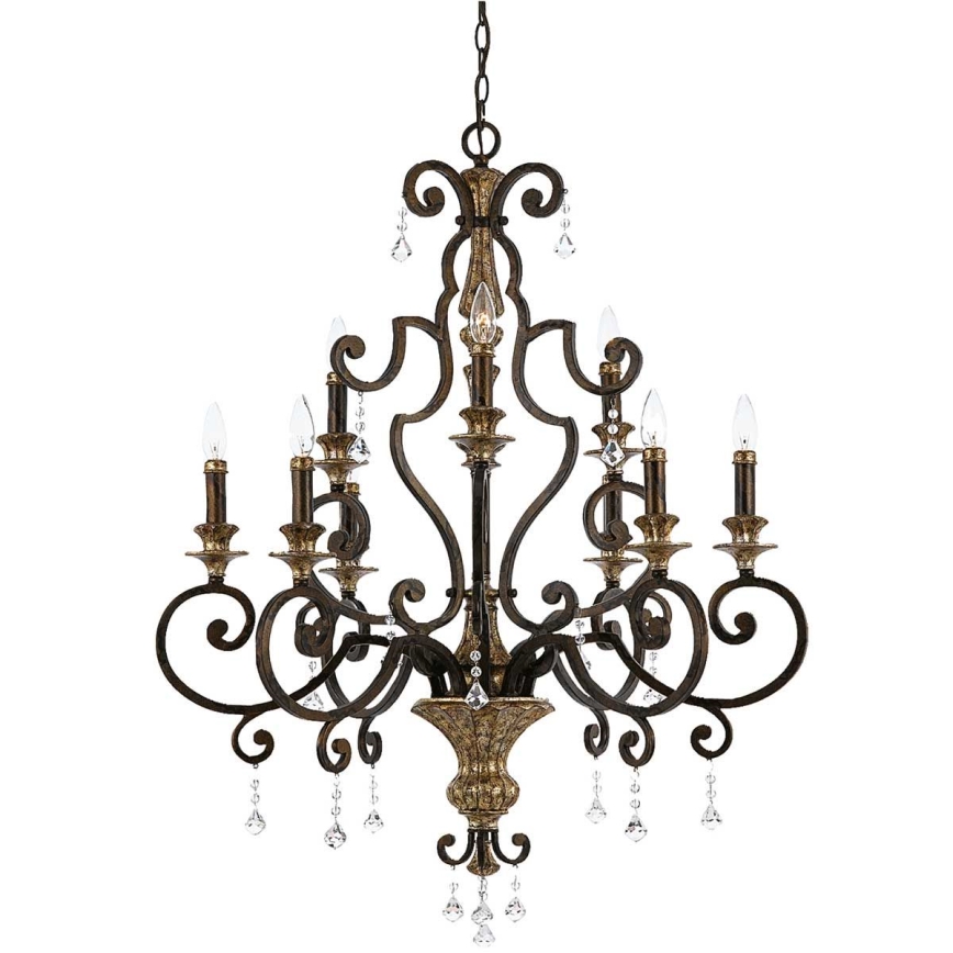 Quoizel - Candeeiro suspenso MARQUETTE 9xE14/60W/230V