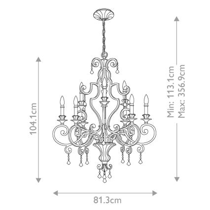 Quoizel - Candeeiro suspenso MARQUETTE 9xE14/60W/230V