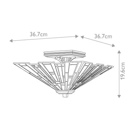Quoizel - Candeeiro de Tecto Tiffany MAYBECK 2xE27/60W/230V