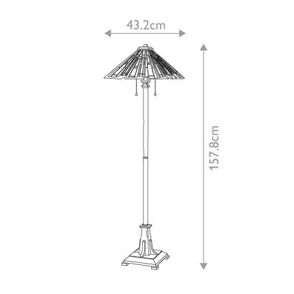Quoizel - Candeeiro de chão MAYBECK 2xE27/60W/230V