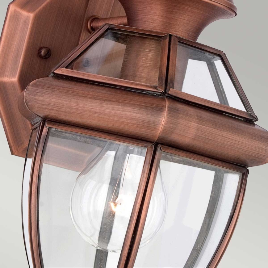 Quoizel - Aplique de parede para exterior NEWBURY 1xE27/60W/230V IP44 em cobre