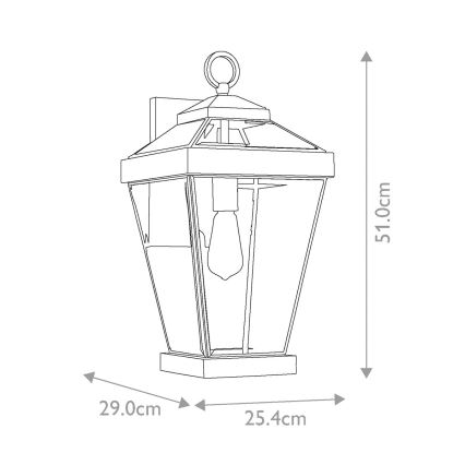 Quoizel - Iluminação de parede exterior RAVINE 1xE27/60W/230V IP44 castanho