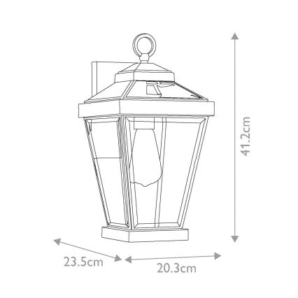 Quoizel - Iluminação de parede exterior RAVINE 1xE27/60W/230V IP44 castanho